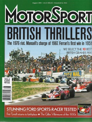 MOTOR SPORT 2003 AUG - FORD F3L, LOLA T70, 205 T6 vs DELTA S4